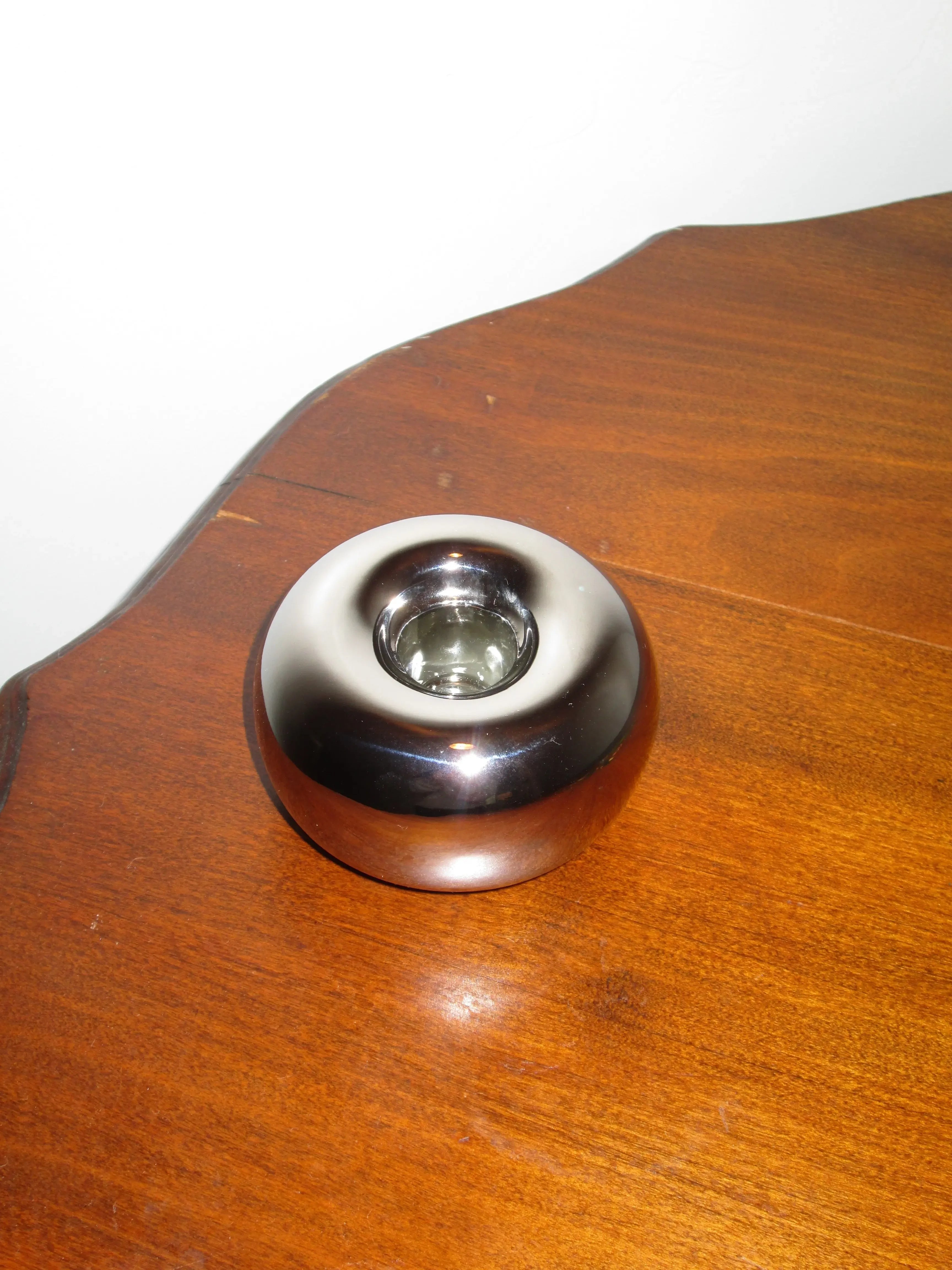 Doughnut Chrome Candlestick Holder