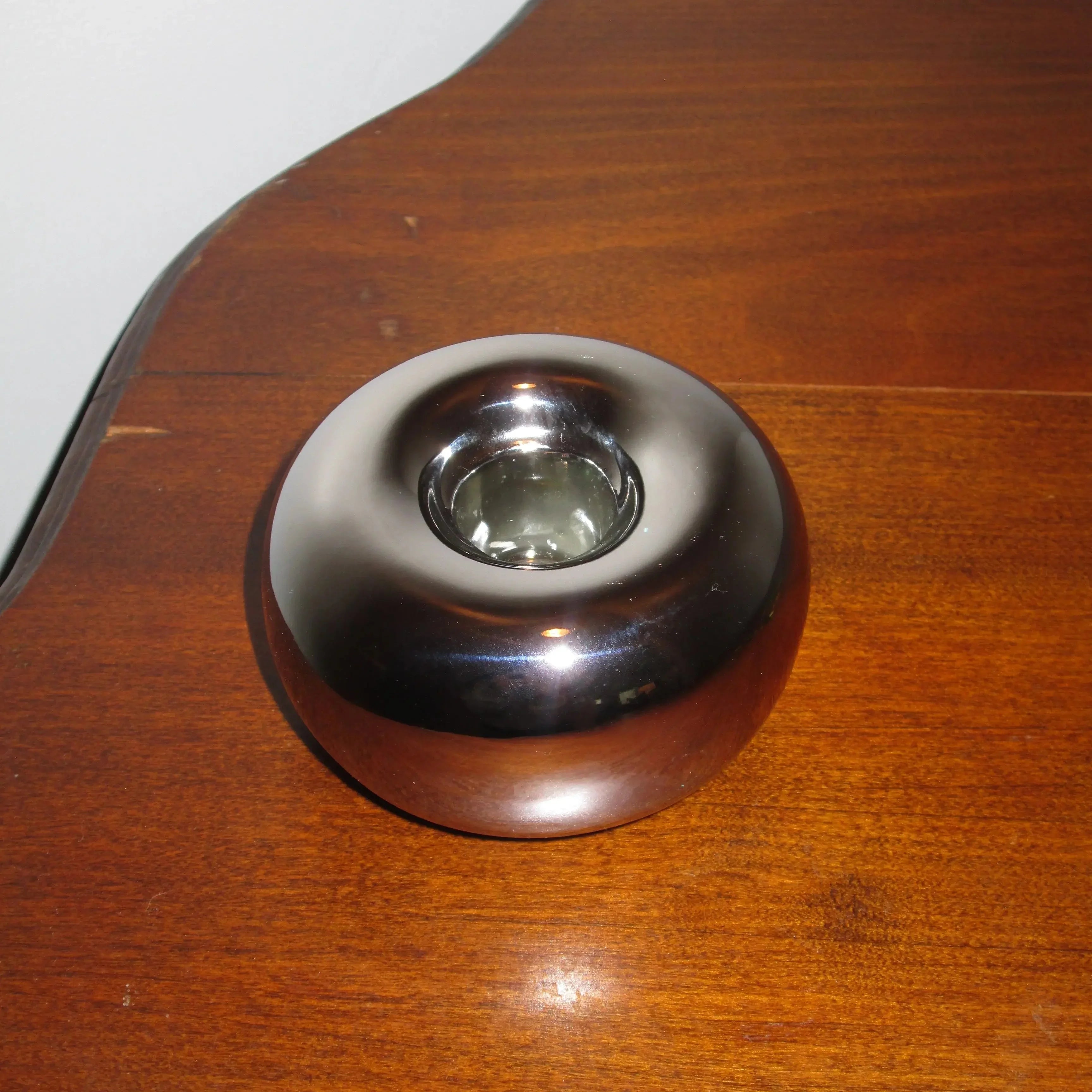 Doughnut Chrome Candlestick Holder