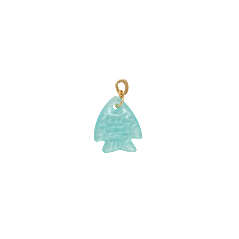 Aquamarine Charm - 18k Gold Plated - image 1