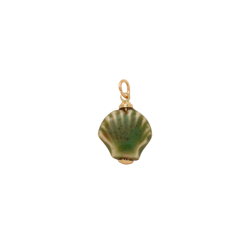 Ceramic Green Shell Charm - image 1