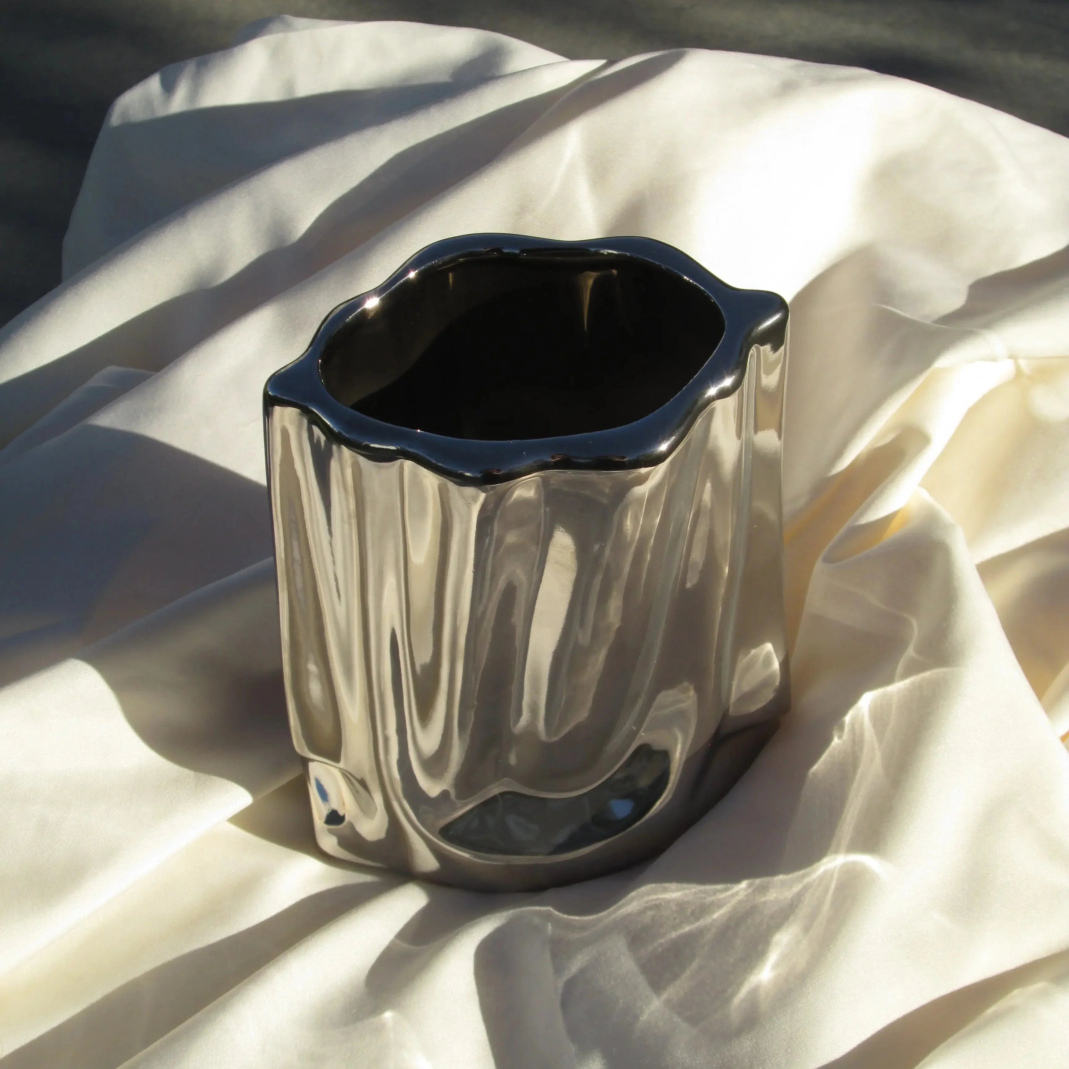 Paper Bag Silver Vase