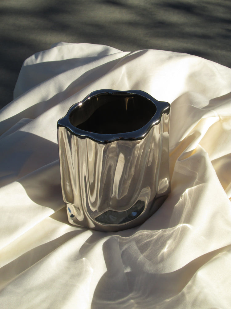 Paper Bag Silver Vase