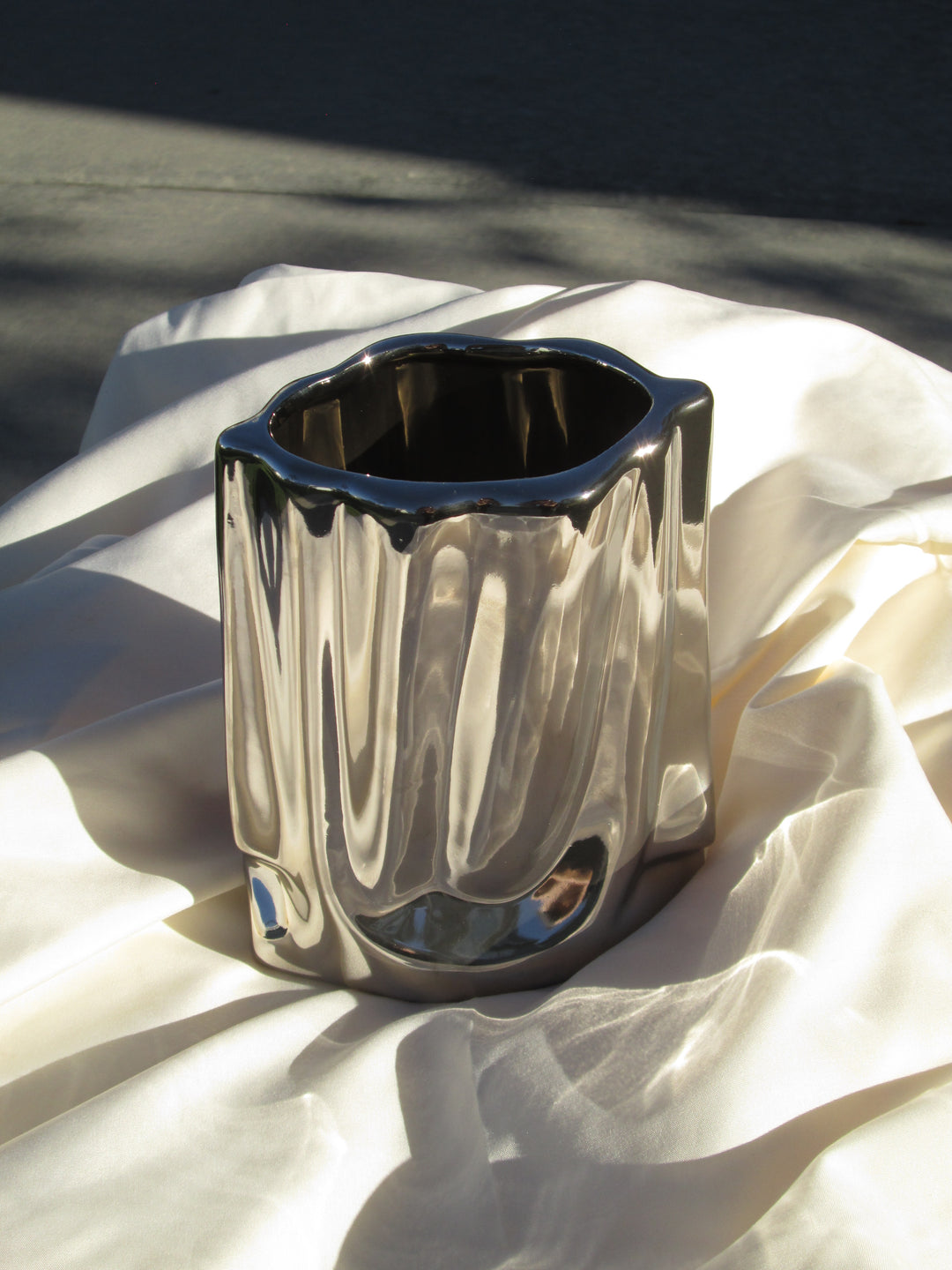 Paper Bag Silver Vase