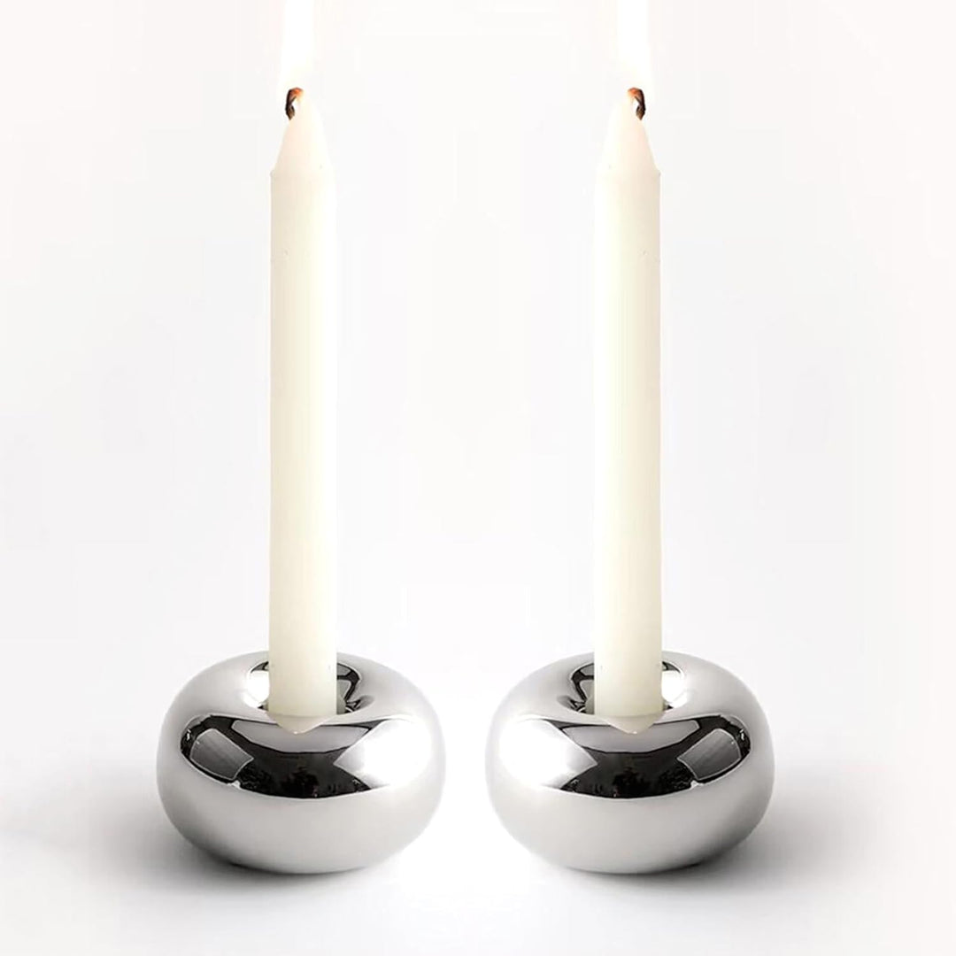 Doughnut Chrome Candlestick Holder