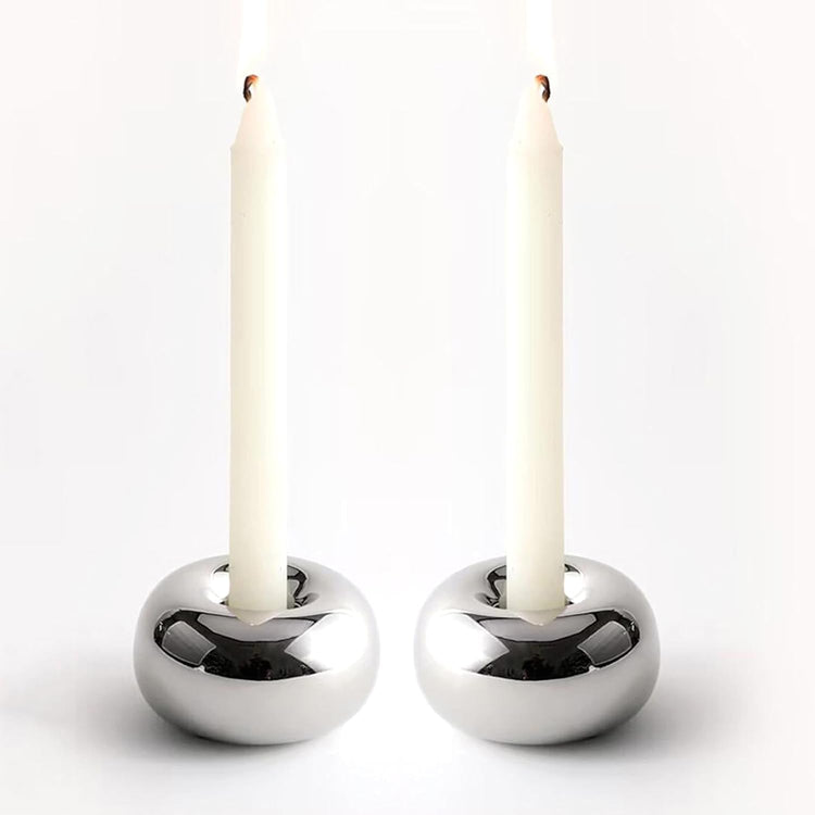 Doughnut Chrome Candlestick Holder