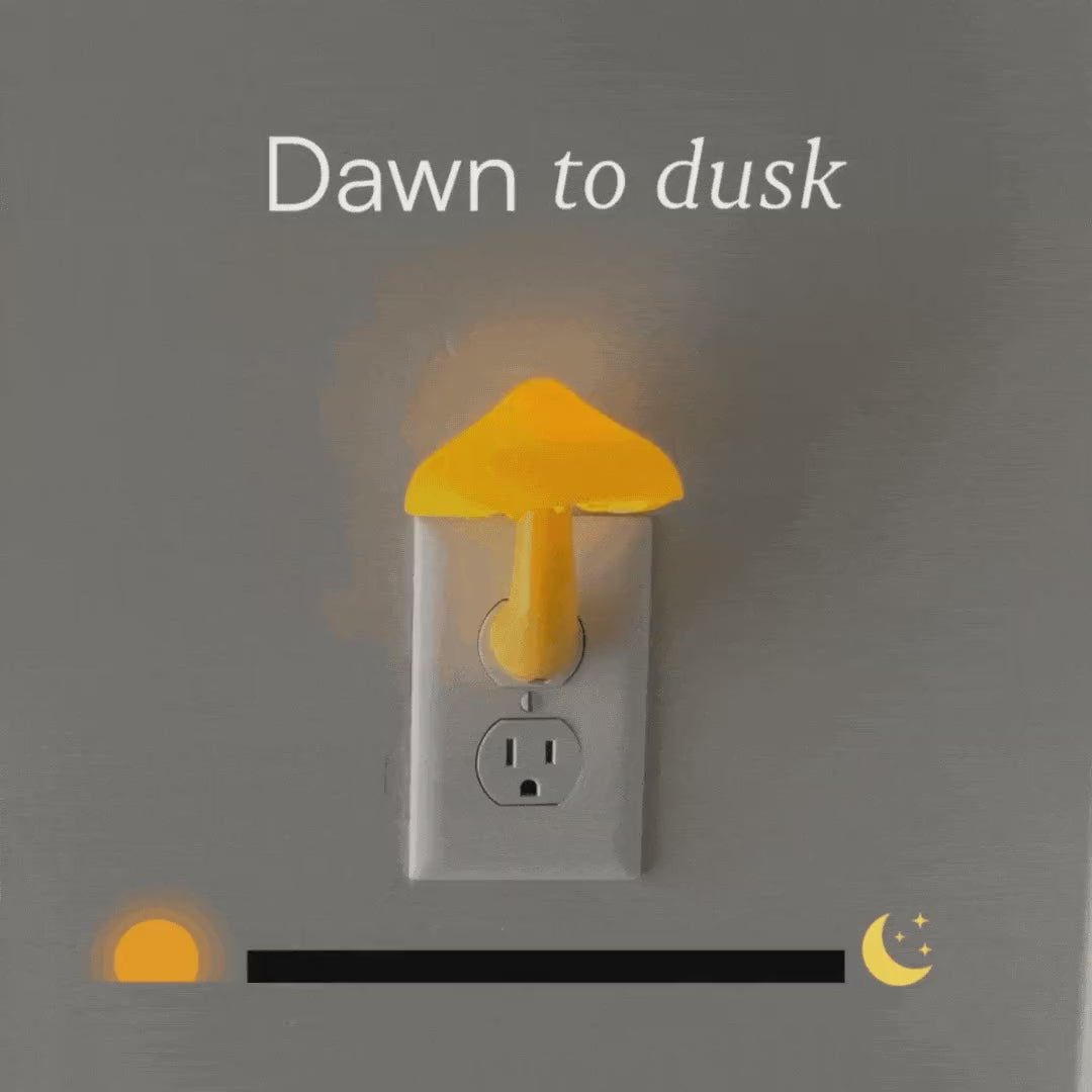 Mushroom Night Lamp lit demonstration